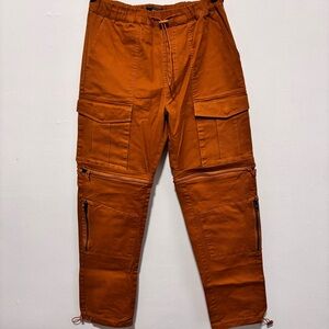 🆒 Forever 21 Men's Cargo Zip-Off Pants in Rust Orange
